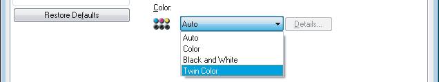 PRINTING FROM WINDOWS Printing color documents in twin colors This equipment can print in the twin color mode.