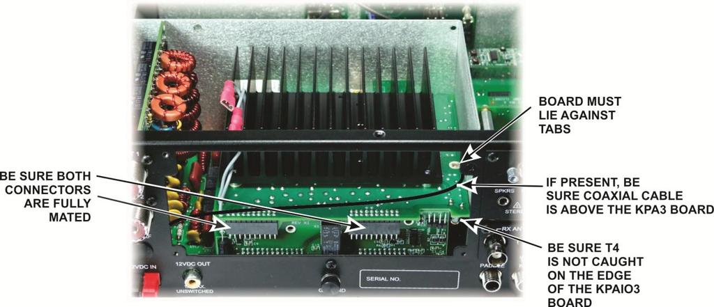 Figure 23. K144XV Ref Lock Cable Connections. Replace the KPAIO3 interface board (Figure 5, pg 4). The connectors are normally a tight fit.