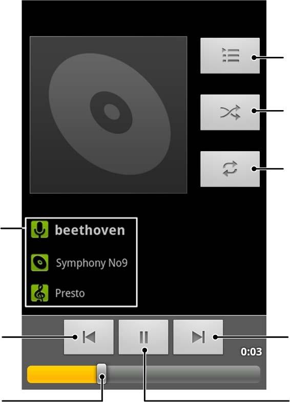 Music Player You can play the audio files stored in your phone s microsd card with Music. 1. Touch the Home Key > > Music to open the Music Screen. 2.