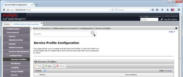 5.2.2. Configure Service Profile Create a Service Profile containing the Approved Contact Call Listener Service.