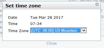 Step 7 Step 8 Select your time zone and then click the X in the upper right corner of the popup to close the Set Time zone popup.