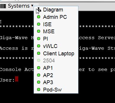Step 6 Step 7 Select Diagram from the Systems menu. The diagram page reappears. Right-click on the WLC 2504 icon. A menu appears.