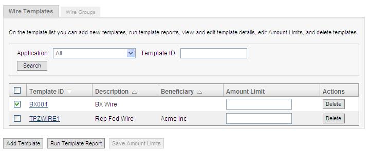 2 Select the check box beside the template you would like to include in the report and then click Run Template Report.