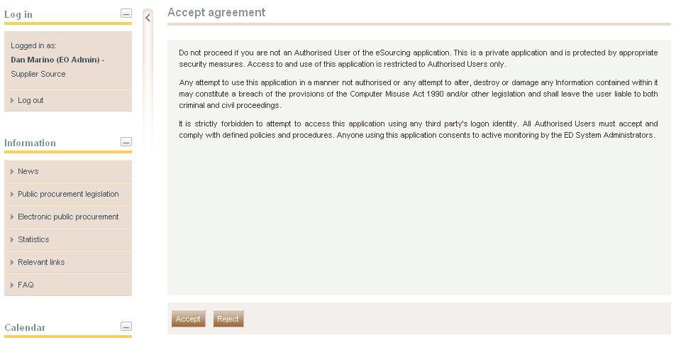 Figure 13 Confirmation of the user agreement 2.6.