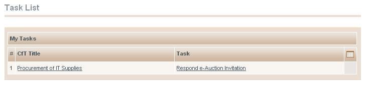 13. Electronic Auctions The e-auction module provides all necessary functionality for the Economic Operators to participate in a live auction event for a particular CfT.