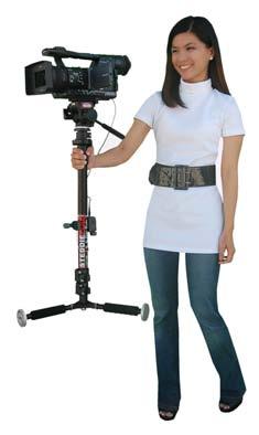 The STEDDIEPOD isn't designed to be used as a handheld camera stabilizer with the main shaft sections extended.