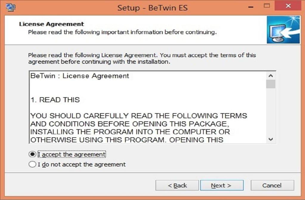 You are now ready to install the BeTwin ES software. It is necessary to first download the BeTwin ES software from the www.thinsoftinc.com web site.