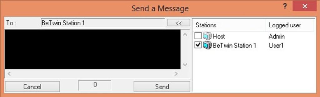 Clicking the Send a Message option