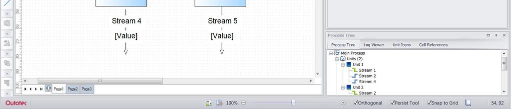 Hold down the mouse button on a node and move the mouse to change the angle of the stream c) Choose the Select icon, select the stream, then select one stream node (blue square), move one node on top