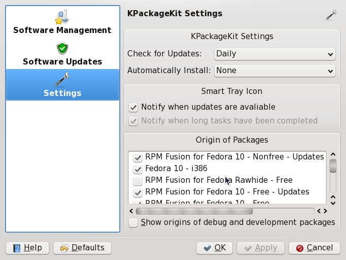 Package Management (PackageKit) Another GUI for managing packages See http://www.proyectofedora.