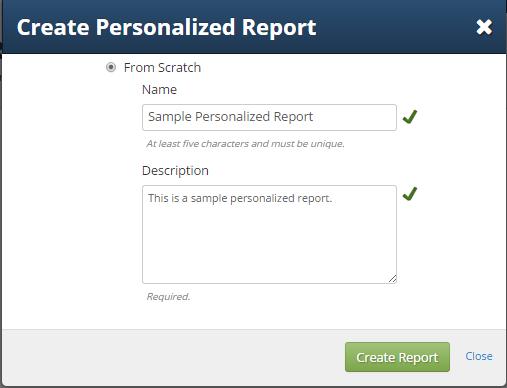 Note Personalized reports can only be generated as part of a user defined battery that includes the assessment(s) and personalized