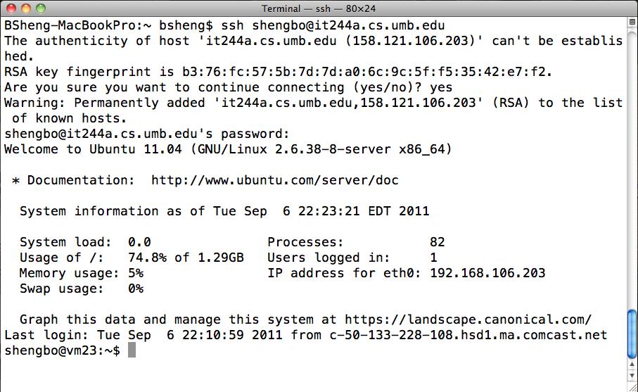 Terminal Login to Server (Linux / Mac)