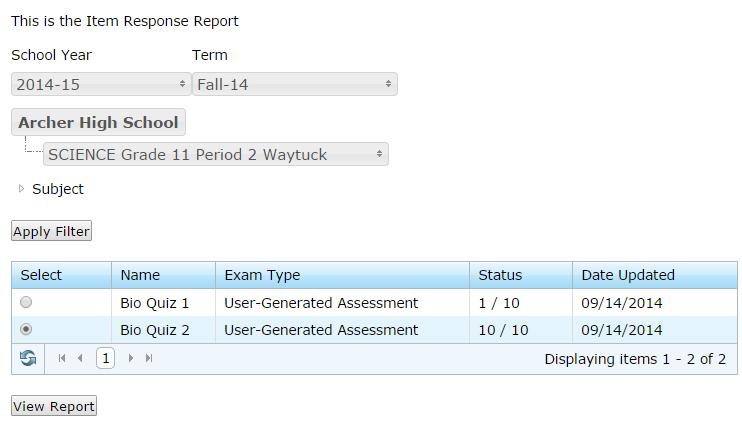 Reports Once assessments are created and assigned to classes, students can take the assessments and instructors can view reports. Click Reports after logging into TxAIR.