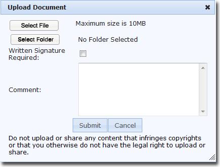 Select File You can browse for the PDF to be attached by clicking this button.