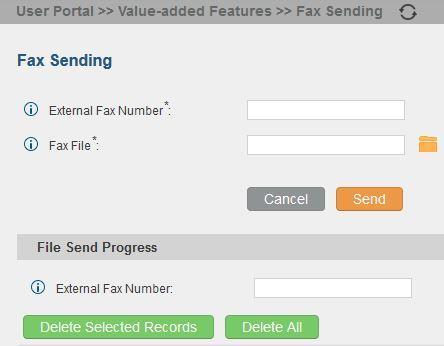 4. The Fax sending progress will be displayed. The users can also enter external Fax number to search for particular Fax sending status.