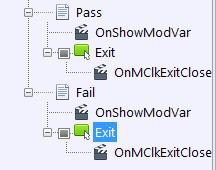 Add a button and configure it with an action. a. Add an Action: OnMClikExitClose (name will auto populate as you change the action) b.
