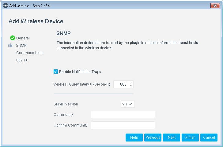 Select this checkbox to instruct the plugin to accept receipt of SNMP notification traps that are sent to it by the managed WLAN device.