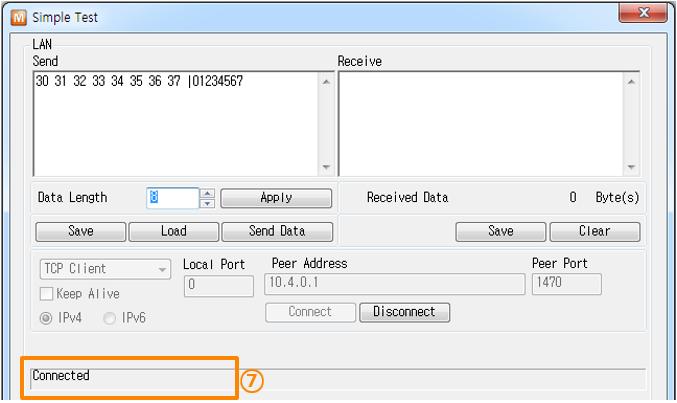 Confirm the TCP Connection and COM port status Figure 6-6 TCP