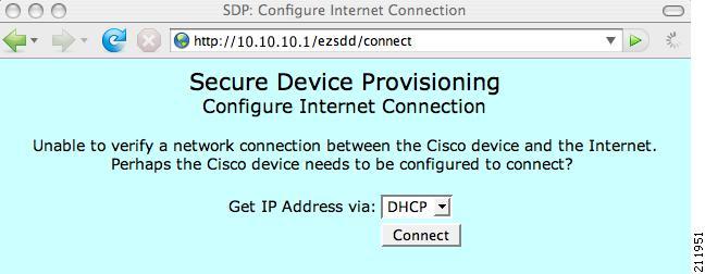 How SDP Works Setting Up Secure Device Provisioning for Enrollment in a PKI SDP Connect Phase The connect page is displayed only if the prep-connect page is used and there is no IP connectivity for