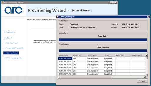 Arc Pro Provisioning Wizard CUCM Sync Before starting the CUCM Sync, you are recommended to configure the Subscriber server before completing the CUCM Sync. Click Yes to continue.