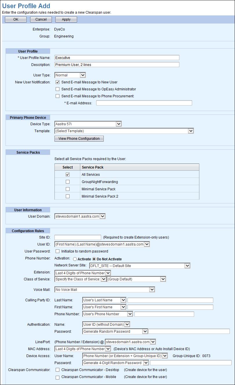 Figure 24 User Profile Add Page 2014 Clearspan is a