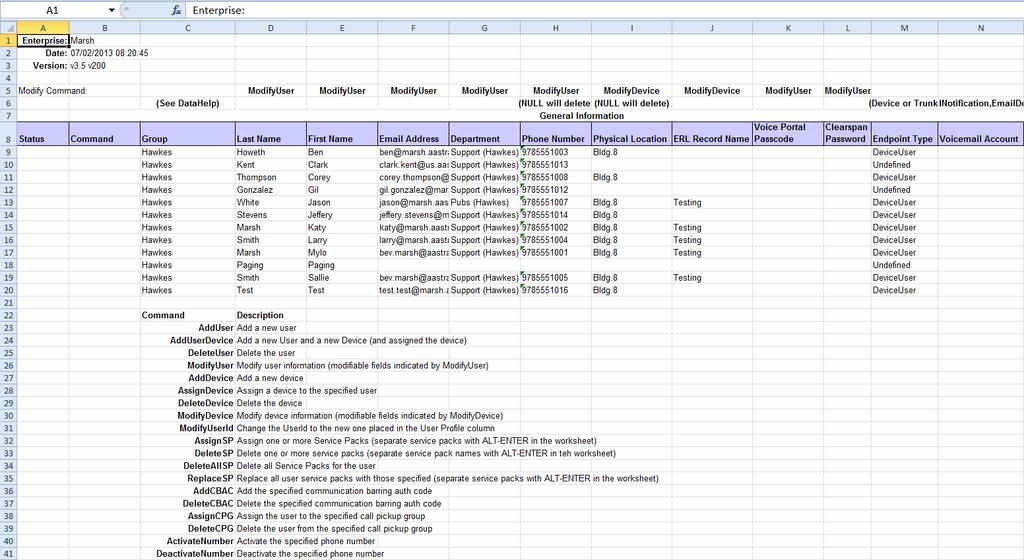 Figure 74 Advanced Export Results Spreadsheet Users
