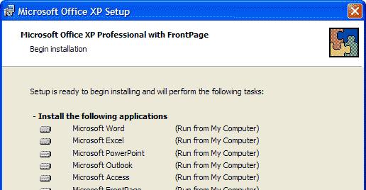 Figure 2 NOTE: The Install Now option will install only the most common components for Microsoft Office XP Professional.