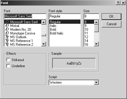 40 Chapter 2 Using VB.NET to Create a First Solution FIGURE 2-14. The Font dialog box FIGURE 2-15. Completed Label control SizeMode Property Options label control.