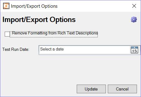 2.5 Changing the Imprt/Exprt Optins In the MS-Excel 2007 and 2010 Add-Ins, yu can change hw the imprt/exprt wrks by clicking n the Optins icn. This brings up the Optins dialg bx: 2.5.1 Rich Text