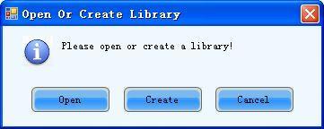 Click Tool ->Cabinet Library to open the page for library management. If it is the first time to open the page, the dialog as shown in Fig.
