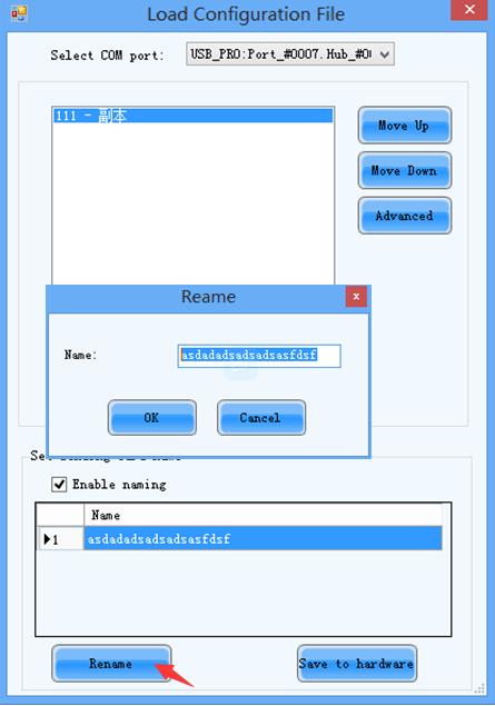 Fig. 9-4 Naming setting of sending board 3) Click to select a controller for loading configuration files.