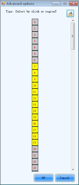 two directions of row and column in the box selection, after it is completed, and then click somewhere selected will cancel the selection.