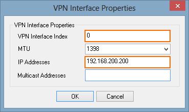 In the VPN Interface Index field, enter the number of the VPN interface. E.g.