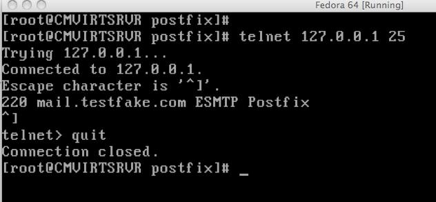 Screen capture showing Telnet