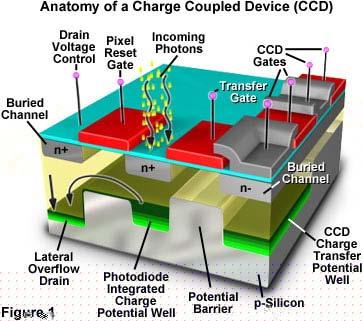 CCD Architecture Silicon based integrated circuits Dense matrix of photodiodes