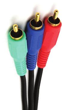 Component cables - connect the green cable to the Y (green) jack, the blue to the PB (blue) jack and the
