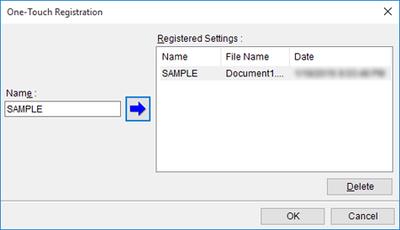 Register the Settings (PowerPoint) If you are going to print multiple times using the same setting, you can select One-Touch Registration.