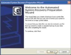 Click Backup on Systems Tools submenu to open the Backup Utility window.