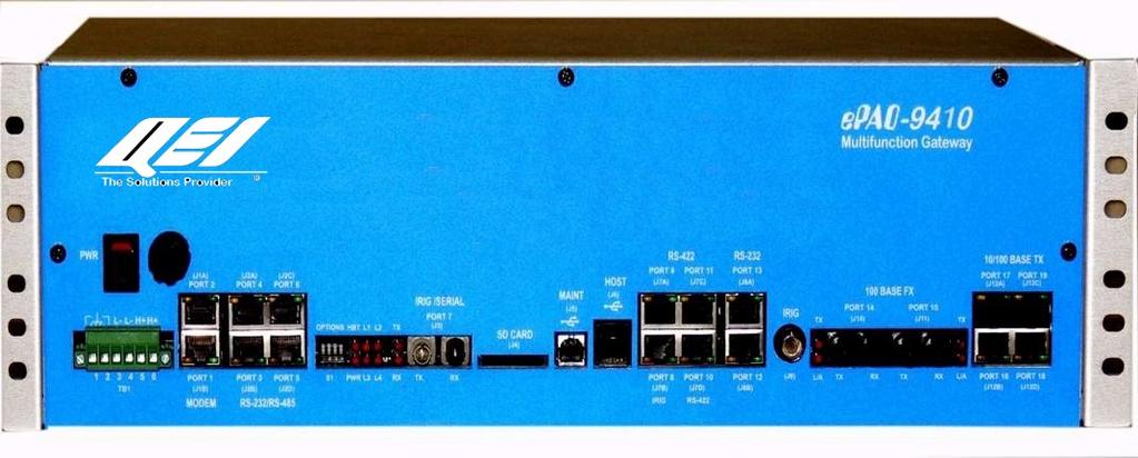 ) epaq-9410 Substation Multifunction Gateway and Data Concentrator Supports both current and legacy protocols ( L&G 8979,