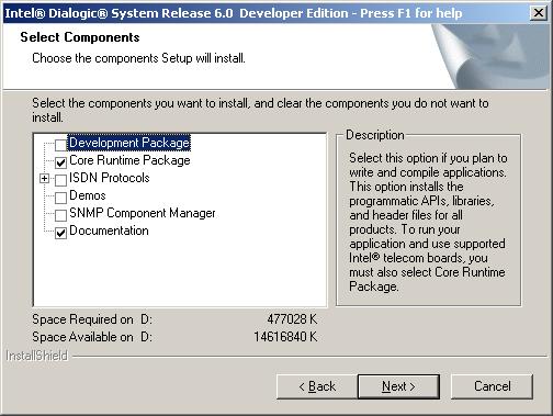 Recovering system software Standard 1.10 3 Click Next in the Welcome to Intel Dialogic screen. 4 Enter the User Name and Company Name in the Customer Information screen, and then click Next.