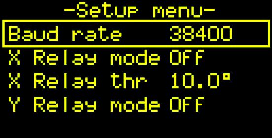 RS232 Period In continuous output mode, this is the rate at which new data is transmitted. It is adjustable between 0.1 and 30 seconds.