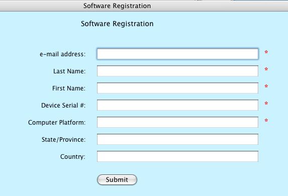 Examples of the Registration Form with Mac on the