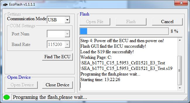 When it Flash successfully, it will prompt information "Flash successfully!