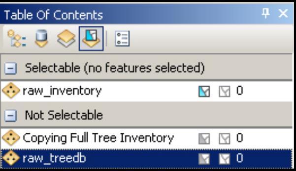 23--> Select Copying Full Tree Inventory layer, (Fig. 4.6) note: if you have previously removed the raw_ treedb layer, this option will not be available.