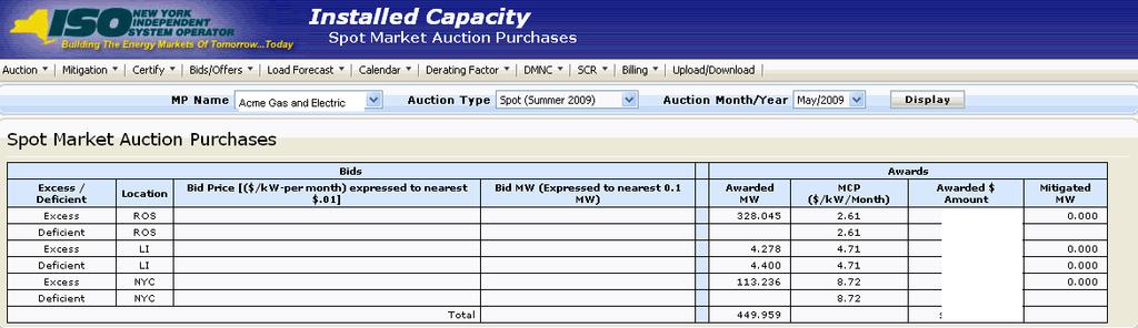 9.2.2 Viewing Spot Market Purchases Users should select the View Spot Market Auction Purchases option from the Auction Menu in Figure 9-1.