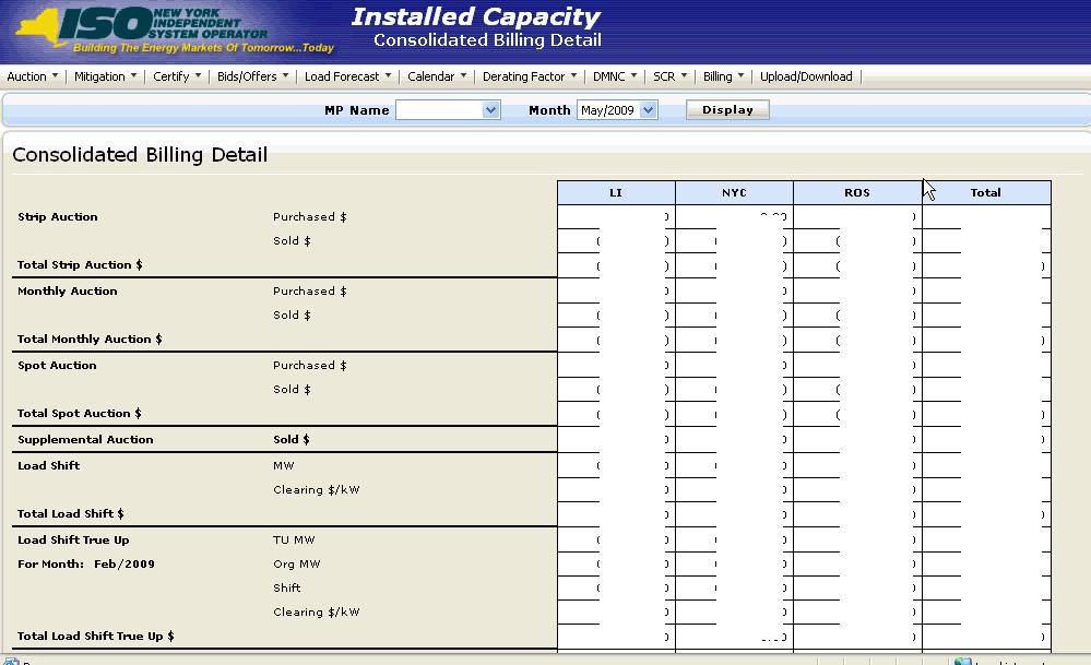 3 Viewing the Consolidated Billing Details Detailed reports may be accessed from either the main menu options displayed in Figure 12-11 or directly from the summary screen.