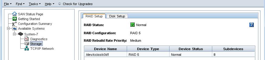 3 Storage Configuration: Disk RAID and Disk Management Use the Storage configuration category to configure and manage RAID and individual disks for storage systems.