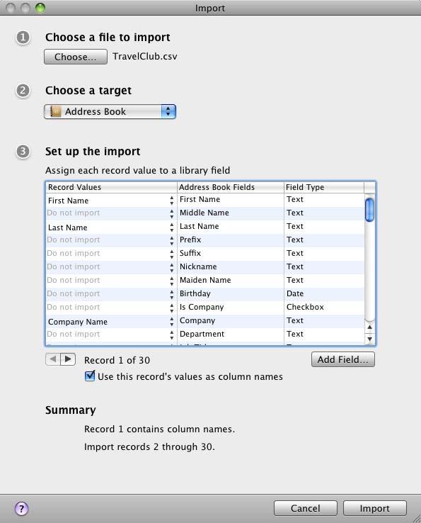 Importing into a Library If you want the information that you are importing to go into a library you already have, then import the CSV file into that library. Bento creates new records in the library.