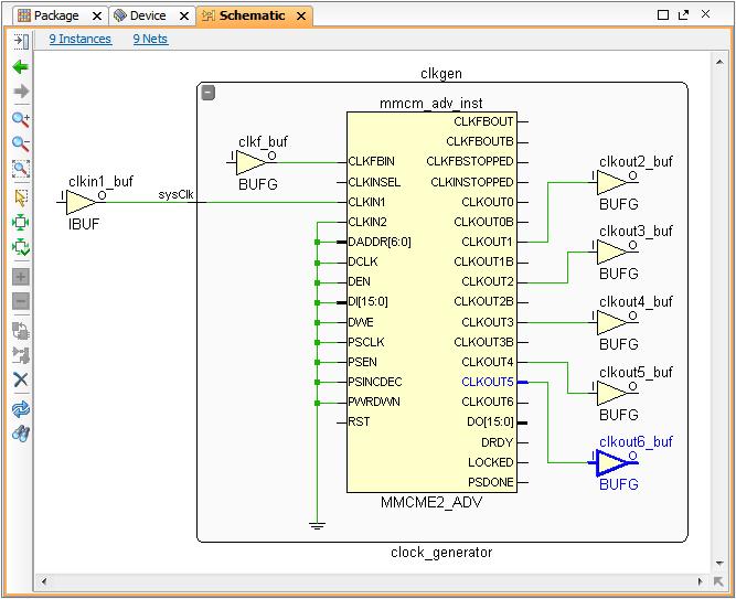 Step 11: Exploring the Clock Resources View Figure 31: Exploring Clock Logic 7. Close the Schematic view tab.