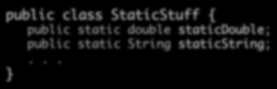 Static Variables Any instance variable can be declared static by including the word static immediately before the type specification What s Different about a static variable?